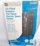 Utilitech Oil Filled Radiator Flat Panel Electric Space Heater 3764035 300 Sq Ft New. Price: $33.33.