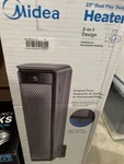 New Midea Ceramic Dual-flex Tower Heater, Gray 5 Setting W/remote MSHC23R6BB. Price: $35.00.