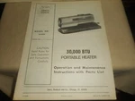 Sears 30,000 Btu Portable Heater Model 583 400010 Owner's Manual & Parts List Used. Price: $19.95.