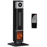 Homcom 1400W Electric Fireplace Heater With Oscillation, Timer, Black New. Price: $50.99.