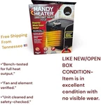 4944 Btu Fan Heater Electric Personal Space Furnace With 2-ADJUSTABLE Set Open. Price: $25.00.