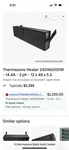 Thermazone Infrared Black Body Heater. 240V Up To 6000 Watts. New Box Unused Open. Price: $800.00.