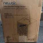 Newair 5600W Portable Electric Garage Heater, Black, Heats Up To Sq. Ft.. Price: $80.00.