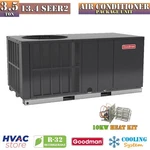 Goodman 3.5 Ton 13.4 SEER2 Air Conditioner Package Unit Horizontal + Heat Kit New. Price: $4221.00.