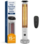 Serenelife Outdoor Electric Patio Heater - 900W Infrared Remote Aluminum New. Price: $172.40.