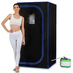 Serenelife SLISAU35BK Portable Home Sauna Steam Spa Therapy Detox Black Open. Price: $125.00.