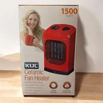 Kul 1500 Watt Red Ceramic Fan Heater - Model 369927 New In Box. Price: $30.00.
