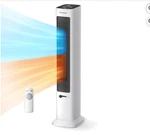Oscillating Tower And Heater Combo With Remote Control - Fan, White Open. Price: $109.99.
