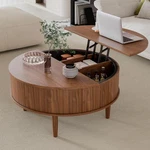 Round Fluted Lift Top Coffee Table With Storage, Mid Century Modern New. Price: $165.00.