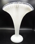 Vtg Silvercrest Fenton Tall 13 Fan Vase White - Pristine Used. Price: $69.95.