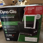 Dyna-glo Electric Garage Heater, 51,180 Btu, 15,000 Watts, 240 Volts, Model# New. Price: $840.00.