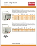 Garage Heater, Electric Hanging Forced Air Dayton Number UG73E. New. Price: $494.72.