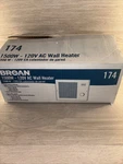 Broan 174 Electric Wall Heater White 120V 750-1500W Thermostat Forced Air New Open. Price: $84.96.