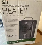 Sai Fan-forced Electric Utility Heater 1500W Steel Coil Black Adjustable Thermo New. Price: $25.00.