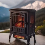 Mainstays 2-SETTING 3D Electric Stove Heater W/ Life-like Flame, Black New. Price: $42.99.