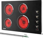 Cooksir 30" Electric Cooktop Black Built-in 4 Burners 6700W Touch & Knob Control New. Price: $194.99.