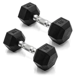 Cap Barbell 15 Lb Rubber Coated Hex Dumbbell Weight Pair Chrome Handle New. Price: $50.94.