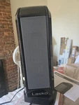 Lasko Ready 16" Oscillating Tower Heater Black Adjustable Thermostat 1500W Open. Price: $49.99.