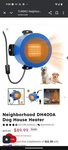Turbro Neighborhood Dog House Heater 400W, Wall Mount, 10FT Anti Bite Cord. Open. Price: $75.00.
