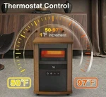 Utilitech Infrared Wood Cabinet Heater Adjustable Thermometer Remote Control Open. Price: $51.99.
