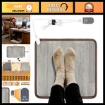 Heated Floor Mat 15.7X19.7IN - Electric Foot Warmer Under Desk, 3 Timers, 10 Tem New. Price: $48.59.