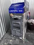 Mr. Heater 30,000 Btu Natural Gas Vent Free Blue Flame W/ Blower Open. Price: $190.00.