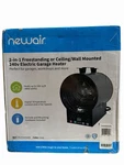 Newair 2 1 Electric Garage Heater Ceiling/ Wall Mounted W/ Remote NGH500GA00 Open. Price: $100.00.