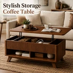 Fluted Lift Top Coffee Table Hidden Storage Mid Century Farmhouse Wood New. Price: $245.00.