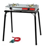 Xtremepowerus Outdoor 2-BURNER Stove Propane Range Auto Ignition Lpg W/ Stand New. Price: $89.95.