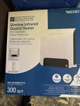 Utilitech White Modern Slimline Infrared Quartz Heater 1500W Wall Hangable New Open. Price: $25.00.