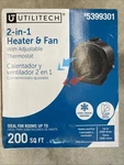 Utilitech 2-IN-1 Heater And Fan W/adjustable Thermostat #5399301 New. Price: $24.00.