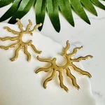 Gold Soleil Rays Sunburst Celestial Earrings Jewelry Statement Boho Gift New. Price: $17.95.