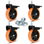 5 Inch Wheels, Threaded Stem Casters Set Of 4 Heavy Duty, Cart 1/2"-13... New. Price: $46.07.