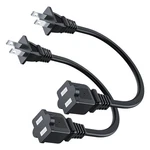1FT Power Extension Cord 2-PACK, Bolaazul 2-PRONG Short Black Ca New. Price: $18.19.