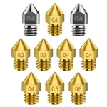 Creality Packs 3D Printer Hardened Steel MK8 Nozzles, 0.2MM-0.6MM 10PCS New. Price: $14.56.