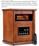 Nordic Hygge 1500W Infrared Portable Heater Remote Control Light Oak Wood Open. Price: $54.99.