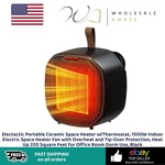 Electactic Portable Ceramic Space Heater W/thermostat, 1500W Indoor Electric Open. Price: $24.99.