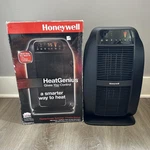 Honeywell Portable Space Heater Black Genius Fan 5.6X10.2X 17.3" HCE840B New. Price: $59.99.