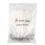 Ericx Light 100 Piece Natural Candle Wick, Low Smoke 6" Pre-waxed & White New. Price: $14.39.