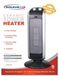 Soleus Air Cermaic Tower Heater, 2 Settings,overheating,tip-over Protection New. Price: $49.00.