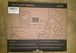 Golf Cart Electric Heater, 400W Safe And Quiet Carbon Fiber Heating, Black New. Price: $69.99.