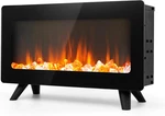 16" Small Electric Fireplace - Desk Space Heater With Realistic Led 3D Flames, New. Price: $69.99.
