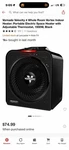 Vornado Velocity 4 Portable Electric Heater, Adjustable Thermostat, 1500W, Black Open. Price: $44.99.