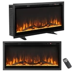 Tangkula 36 Inches Electric Fireplace In-wall Recessed Mounted Freestanding New. Price: $316.07.