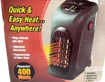 Ontel HHPKG30516 Handy Personal 350W Plug-in Heater, Black Open. Price: $12.00.