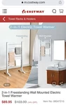 Costway Freestanding Wall Mounted Electric Towel Rail Rack Bathroom Warmer New. Price: $60.00.