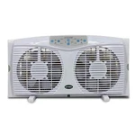 Optimus 8" Electric Reversible Twin Window Fan Thermostat & Led New. Price: $69.86.