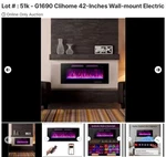 Clihome 42-INCH Wall-mount Electric Fireplace New. Price: $200.00.