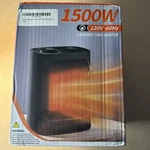 Portable Electric Space Heater With Thermostat, 1500W/750W Safe And Quiet Cerami New. Price: $11.99.