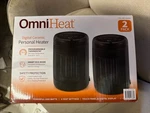 Omniheat Digital Ceramic Personal Heater, 2 Pack Open. Price: $40.00.